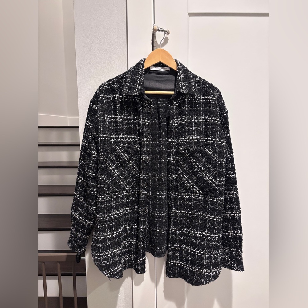 Charlie Luciano Black and White Plaid Jacket